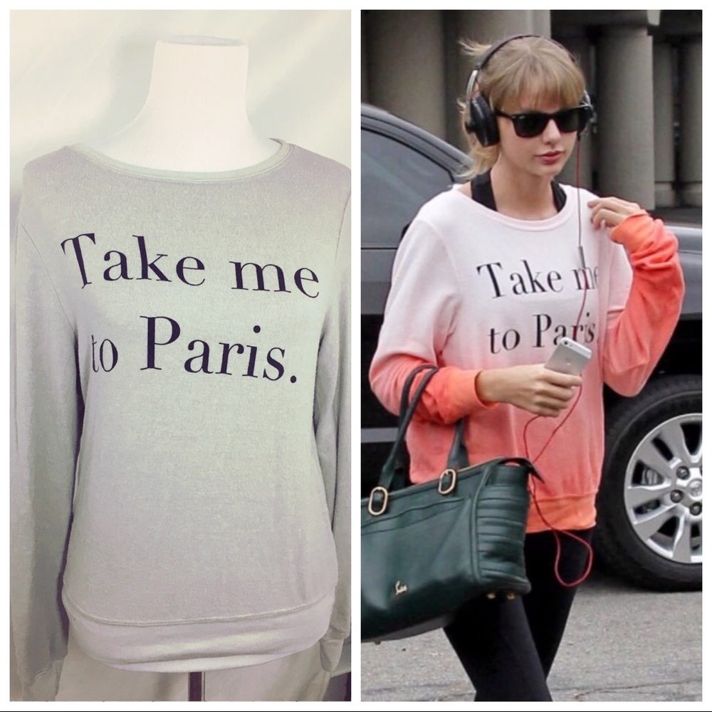 Wildfox Gray and Black Graphic Long Sleeve Hoodie